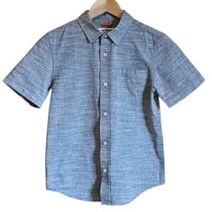 Urban Pipeline Button Down TShirt Cotton Short Sleeves Blue Boy's Medium